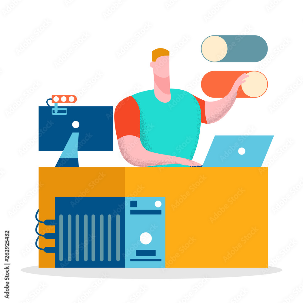 Freelance, Remote Job Flat Vector Illustration Freelance, Remote Job Flat Vector Illustration