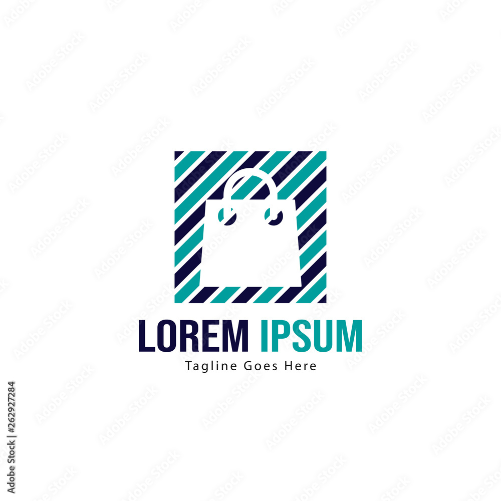Obraz premium Shopping logo template design. Shopping logo with modern frame isolated on white background