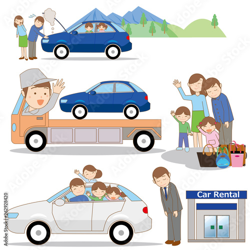 家族旅行中自動車の事故