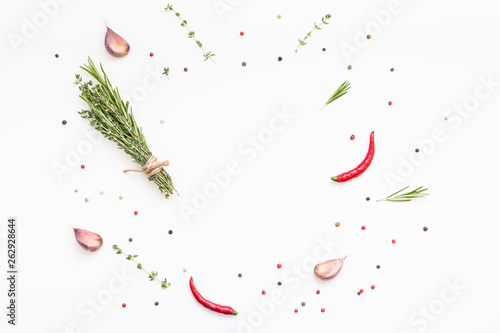 Fototapeta Naklejka Na Ścianę i Meble -  Food background with greens herbs and spices