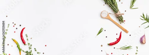 Obraz  z motywem Food background with greens herbs and spices