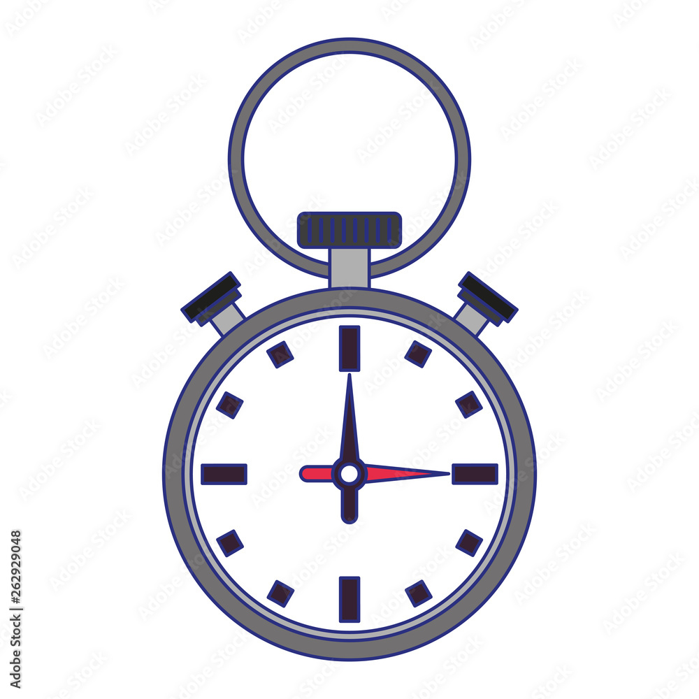 Sport chronometer symbol isolated blue lines Sport chronometer symbol isolated blue lines