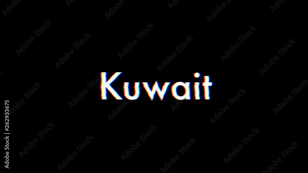 Kuwait title animation with glitch effect Kuwait title animation with glitch effect