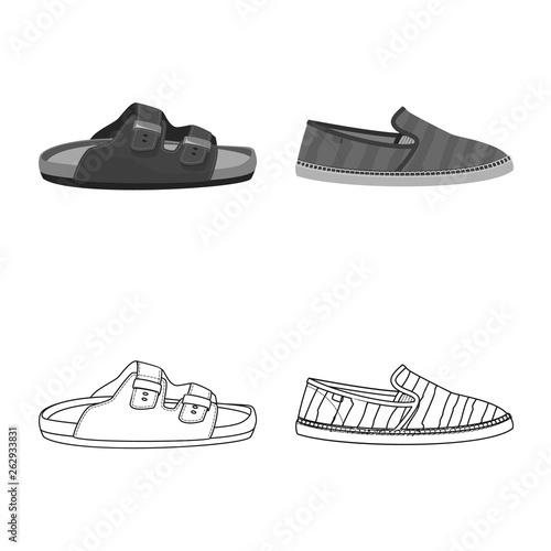 Isolated object of shoe and footwear logo. Set of shoe and foot stock symbol for web.