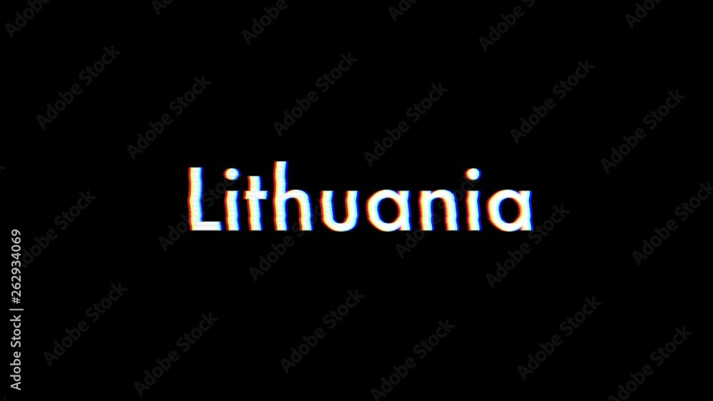 Lithuania title animation with glitch effect Lithuania title animation with glitch effect