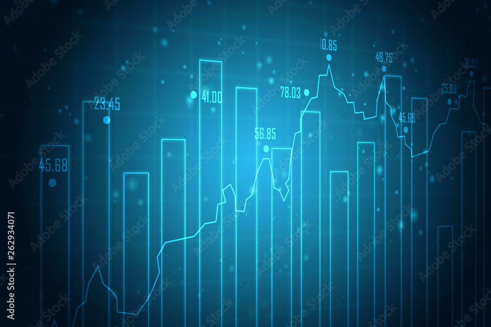 2d rendering Stock market online business concept. business Graph 2d rendering Stock market online business concept. business Graph