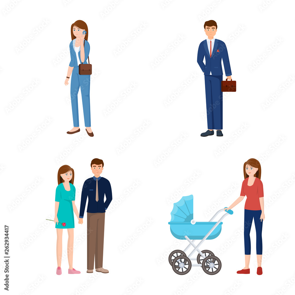 Fototapeta premium Vector design of family and people icon. Set of family and avatar stock vector illustration.
