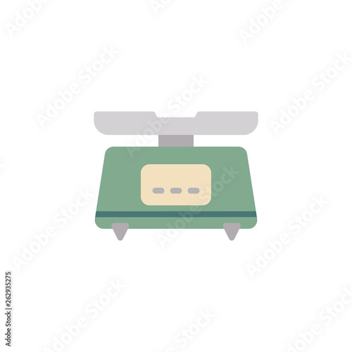 Food scales flat icon, vector sign, Digital kitchen scales colorful pictogram isolated on white. Symbol, logo illustration. Flat style design
