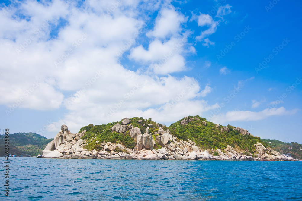 koh tao is an island in the gulf of thailand in surat thani on beautiful nature tourism landscape background 