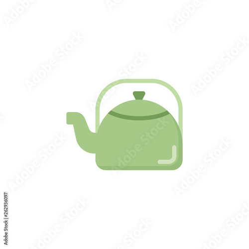 Tea pot flat icon, vector sign, Teapot kettle colorful pictogram isolated on white. Symbol, logo illustration. Flat style design