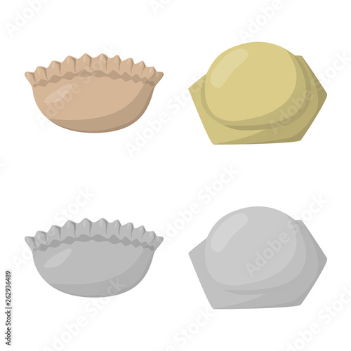 Isolated object of products  and cooking logo. Collection of products  and appetizer stock symbol for web.