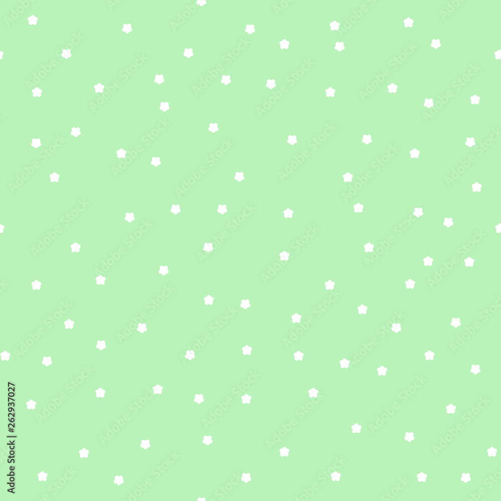 pattern with white flowers on green