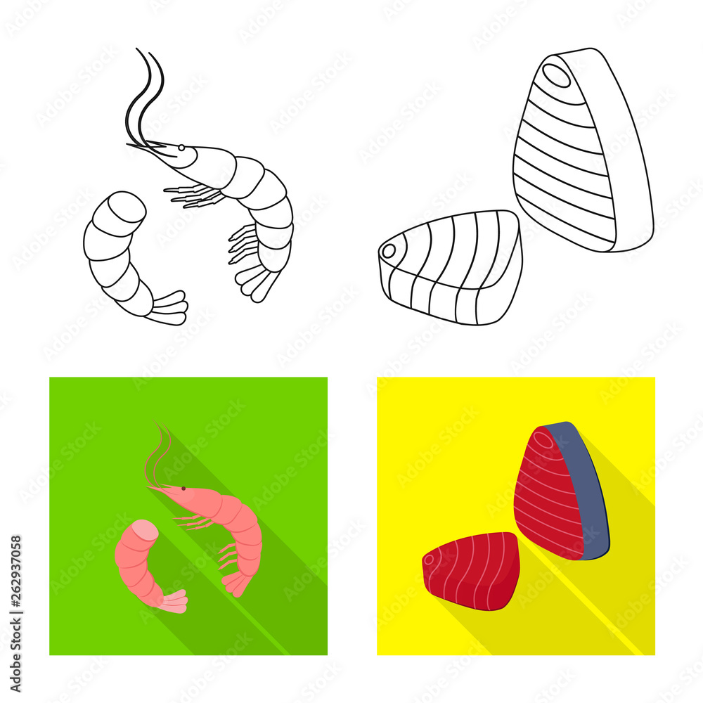 Isolated object of fresh and restaurant logo. Set of fresh and marine stock vector illustration. Isolated object of fresh and restaurant logo. Set of fresh and marine stock vector illustration.