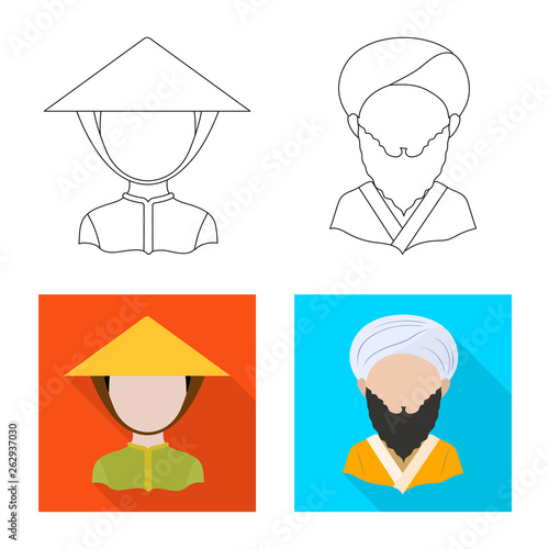 Isolated object of imitator and resident sign. Collection of imitator and culture stock vector illustration.