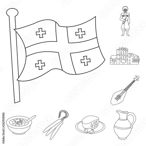 Isolated object of traditions and national sign. Set of traditions and sightseeing stock vector illustration.