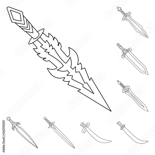 Vector design of game  and armor  symbol. Collection of game  and blade  stock vector illustration.
