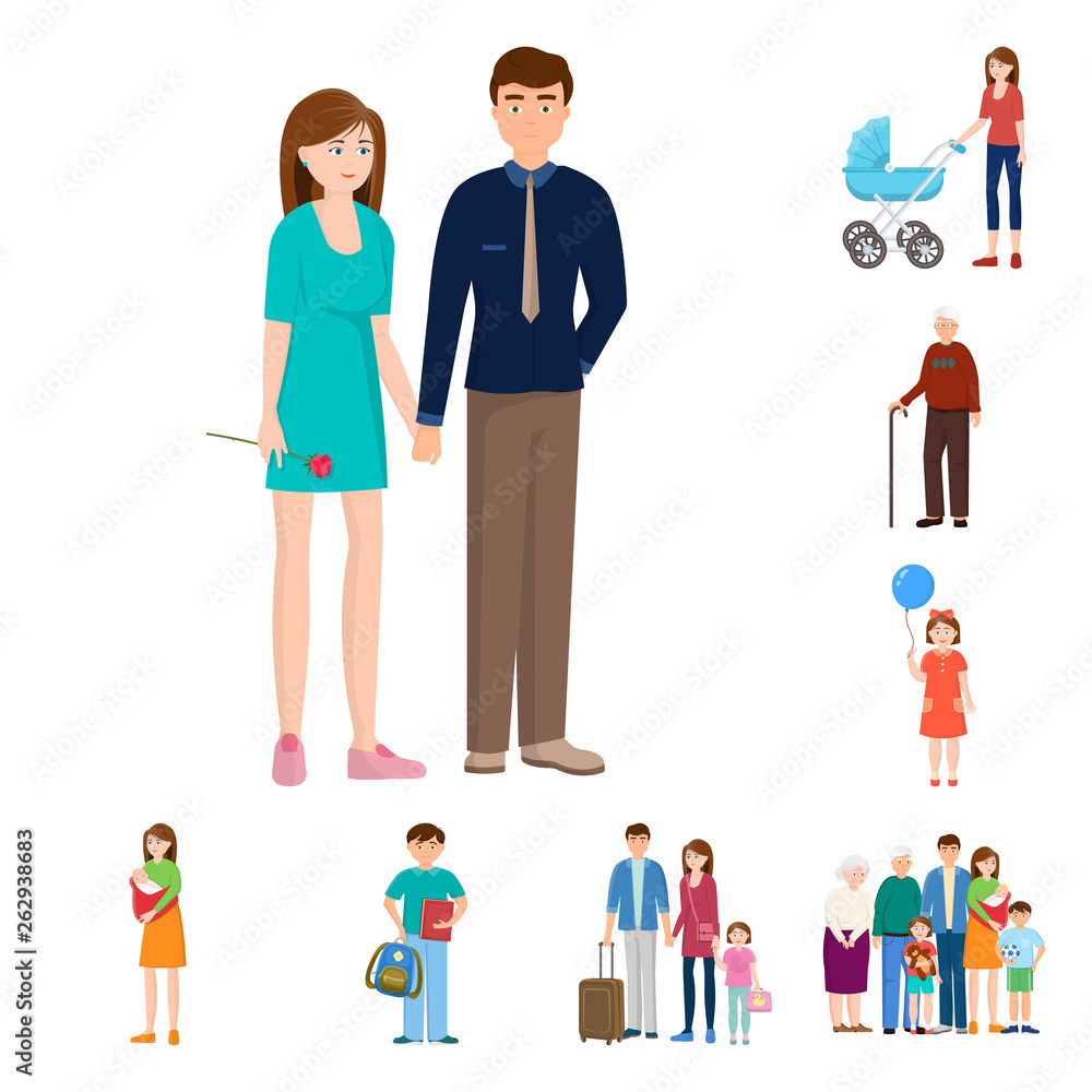 Vector design of family and people sign. Collection of family and avatar stock symbol for web. Vector design of family and people sign. Collection of family and avatar stock symbol for web.