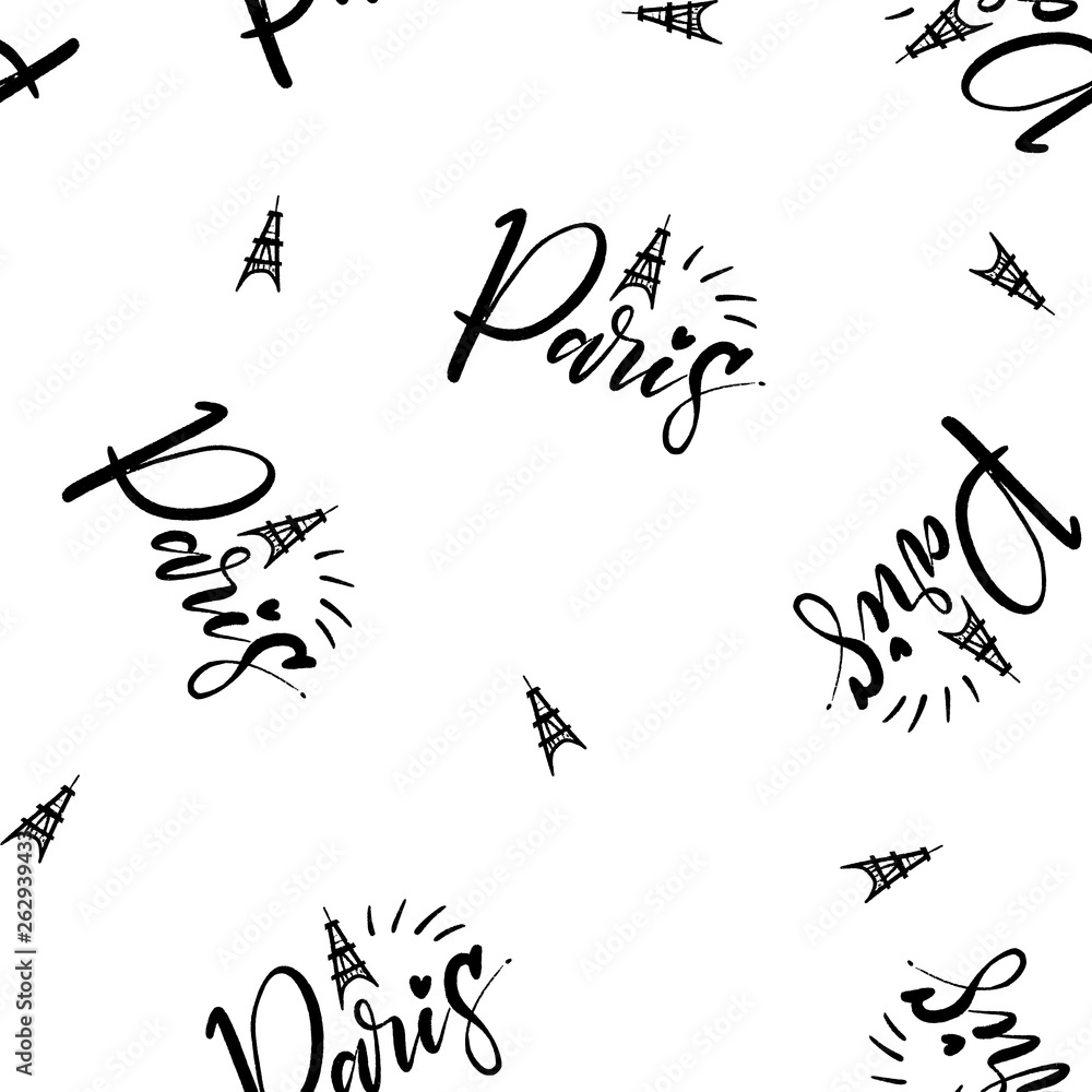 Obraz premium Hand lettering pattern Paris
