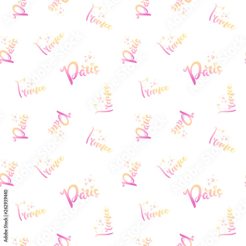 Hand lettering pattern Paris © ArinaShe