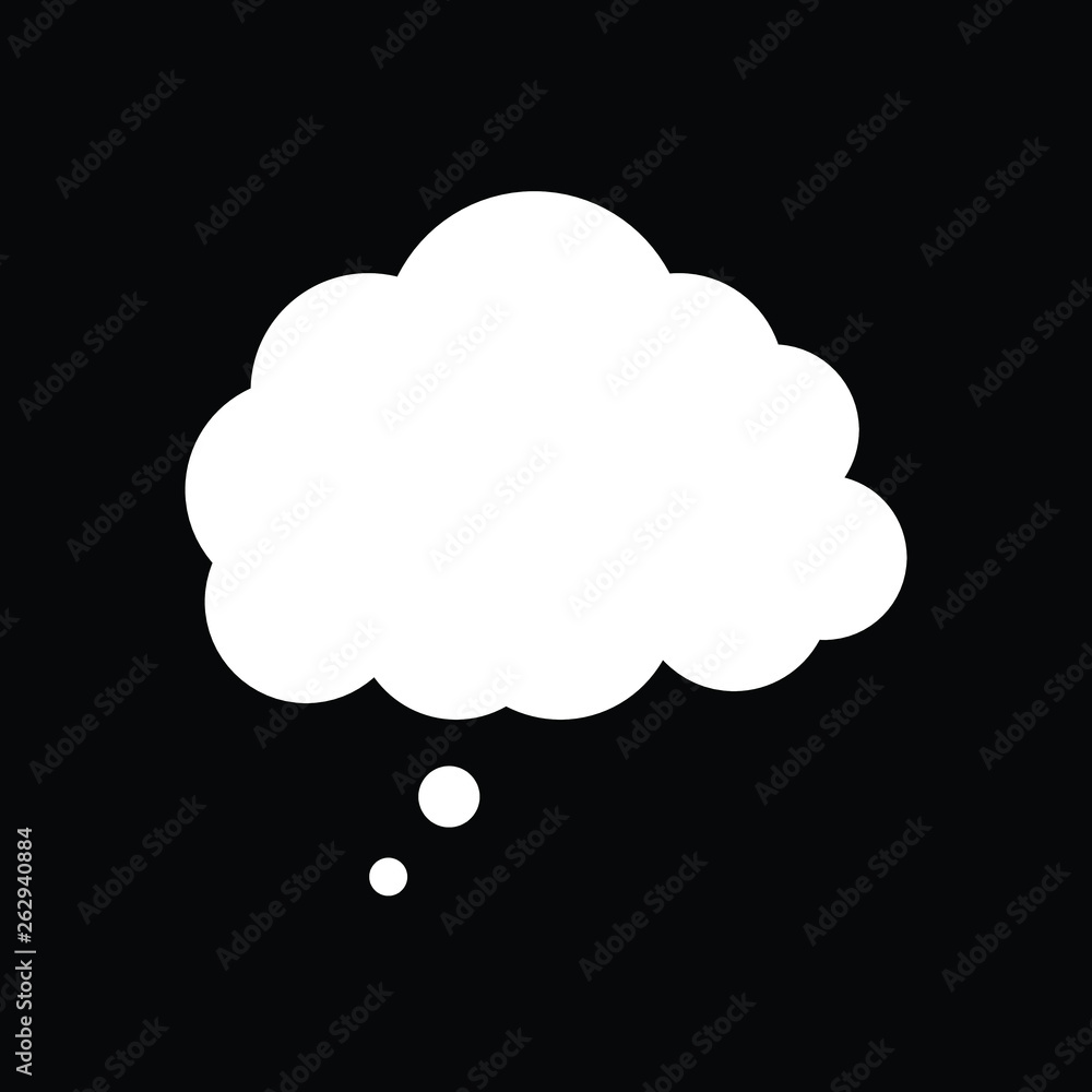 Chat cloud icon. Black background