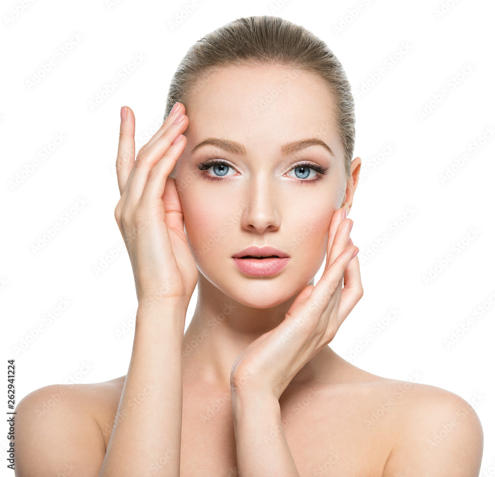 Beautiful face of young woman with perfect health skin Beautiful face of young woman with perfect health skin