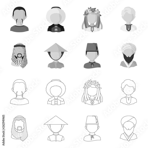 Isolated object of imitator and resident logo. Set of imitator and culture stock symbol for web.