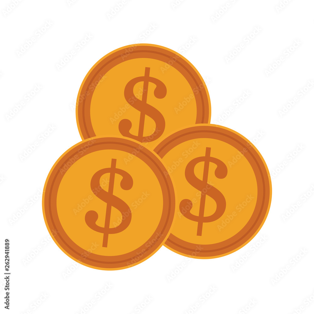 Money coins isolated cartoon Money coins isolated cartoon