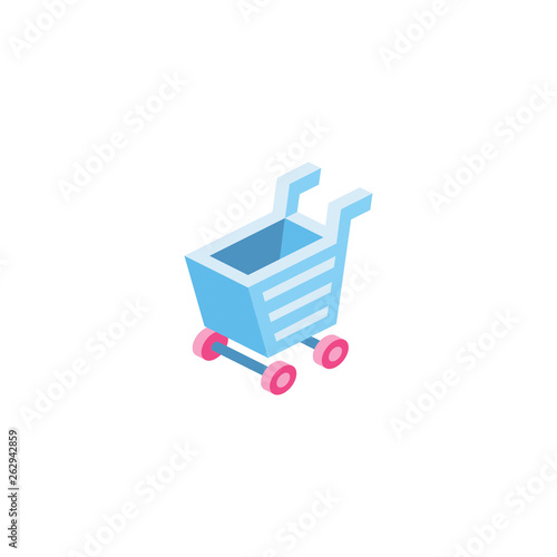 Basket isometric icon illustration. Creative illustration idea.