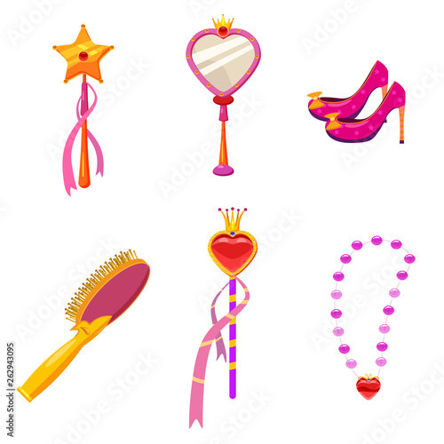 Set Princess World elements and attributes of design