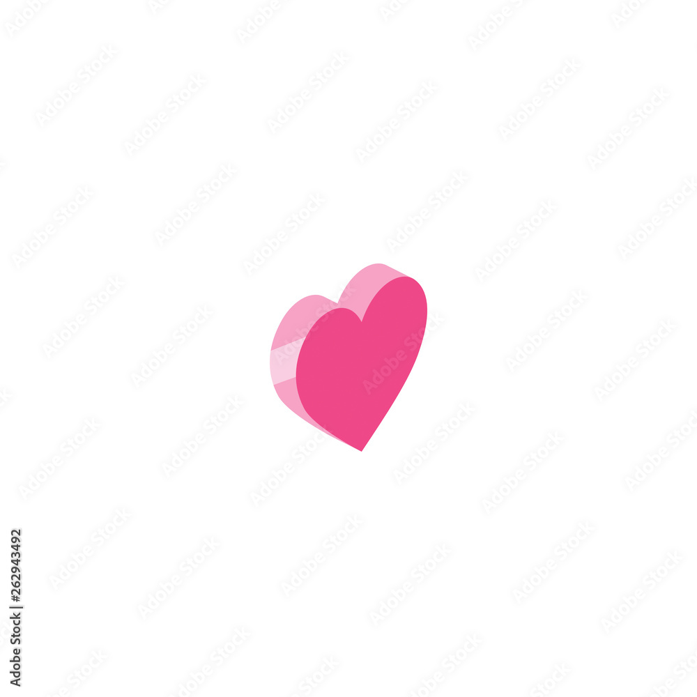 Like heart isometric 3d icon. Creative illustration idea.