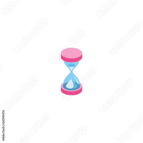 Hourglass isometric 3d icon. Creative illustration idea.