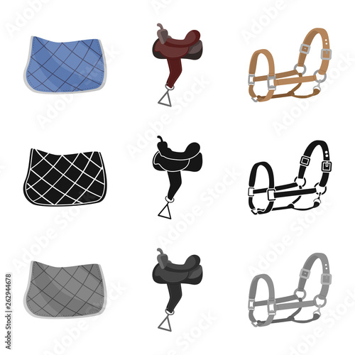 Vector design of equipment and riding logo. Collection of equipment and competition vector icon for stock.