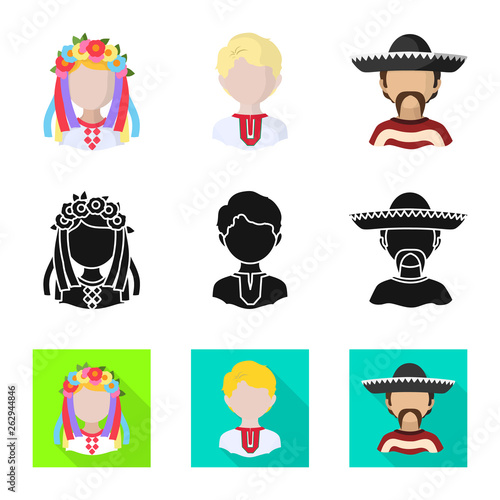 Vector illustration of imitator and resident sign. Set of imitator and culture stock vector illustration.