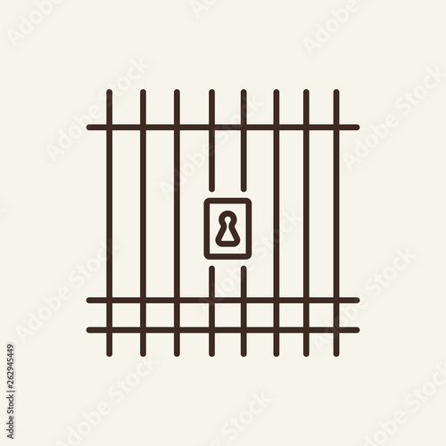 Cell for prisoners line icon