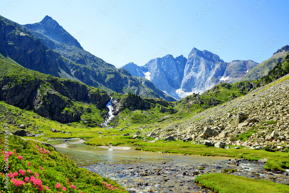 Mountain Vignemale in the national park Pyrenees .Occitanie in south of France. Mountain Vignemale in the national park Pyrenees .Occitanie in south of France.
