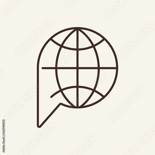 Global speech line icon
