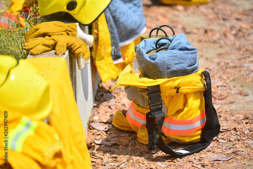 firefighter boots on the floor