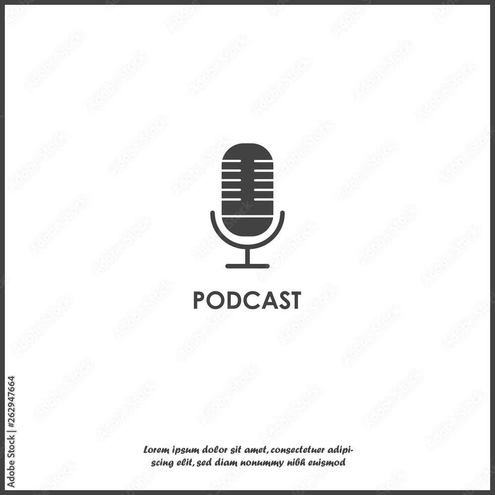 Podcast vector icon on white isolated background. Layers grouped for easy editing illustration. Podcast vector icon on white isolated background. Layers grouped for easy editing illustration.