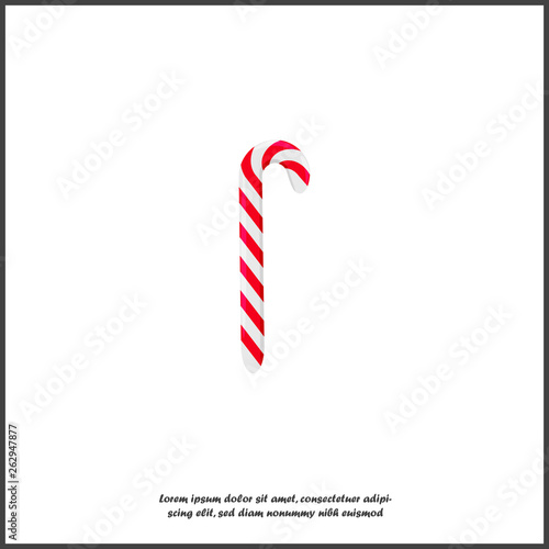 Vector icon of candy on a stick on white isolated background.