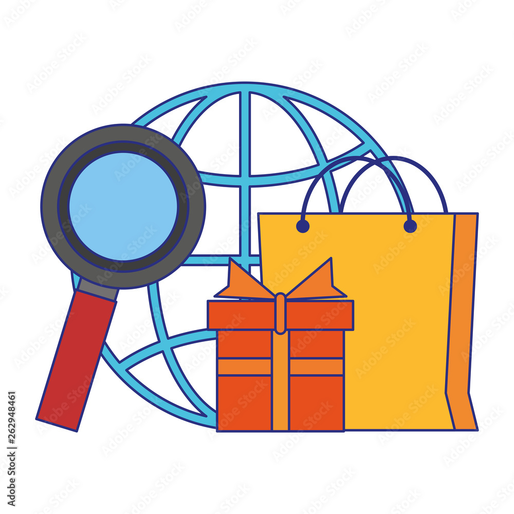 Online shopping and payment blue lines Online shopping and payment blue lines