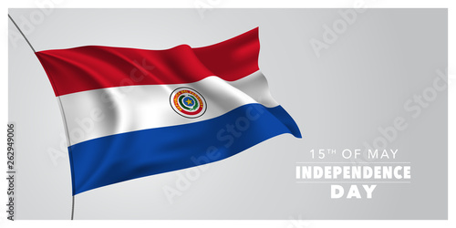 Paraguay happy independence day greeting card  banner  horizontal vector illustration