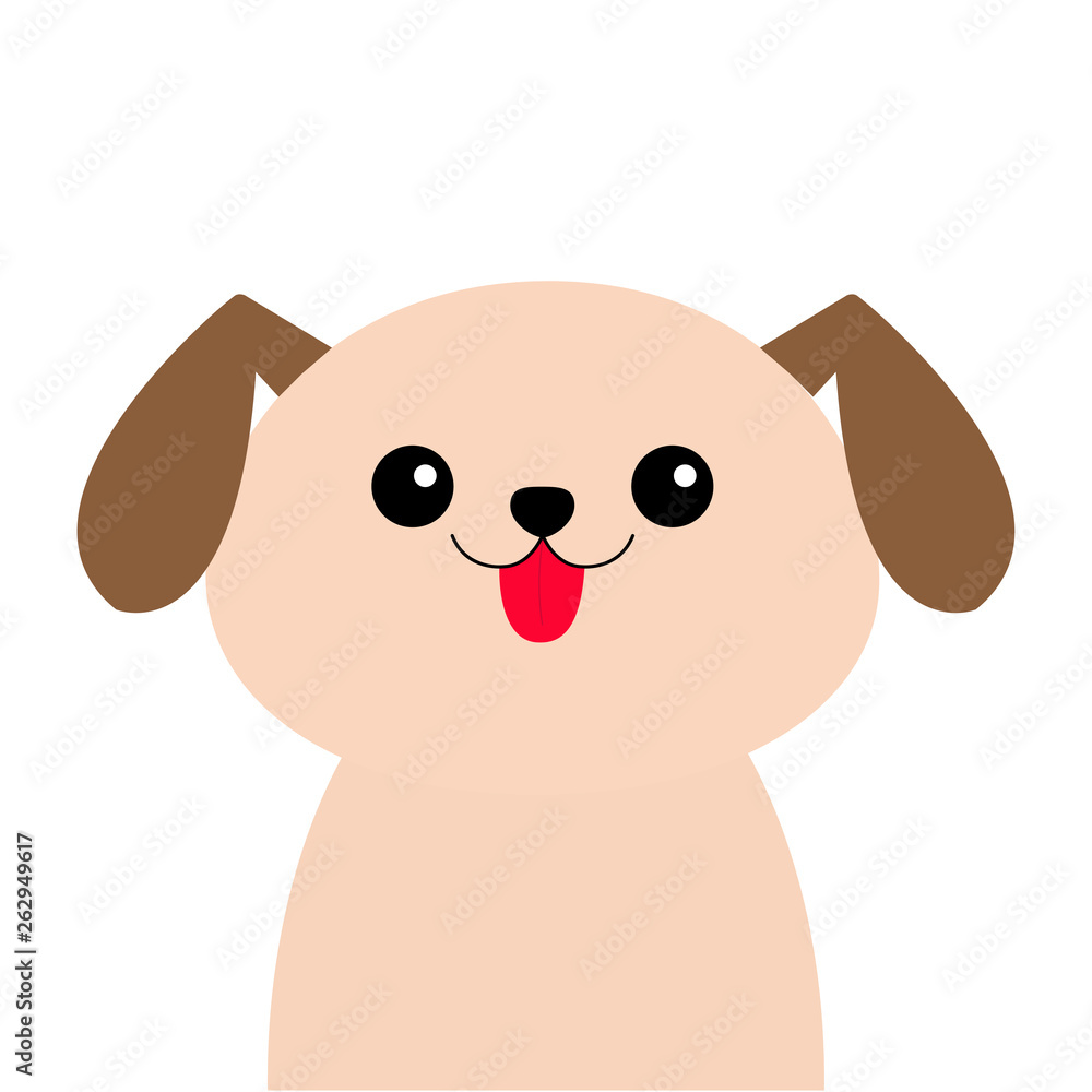 Dog head face silhouette. Cute cartoon pooch character. Kawaii animal. Funny  baby puppy. Love Greeting card Flat design White background Isolated. Stock  Vector | Adobe Stock