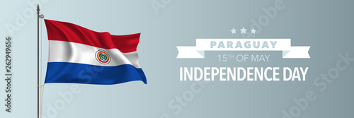Free Download Paraguay happy independence day greeting card, banner vector illustration - GFXLoad