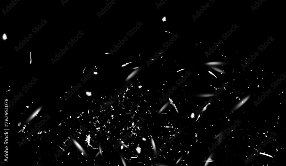 Random fire ember flying fire sparks particles isolated on the black background for overlay design. - obrazy, fototapety, plakaty 