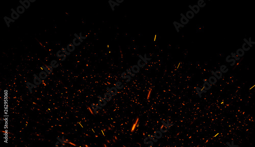 Colorful particles effect dust debris isolated on black background, motion powder spray burst texture.