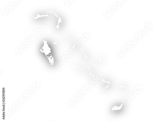 Karte der Bahamas mit Schatten