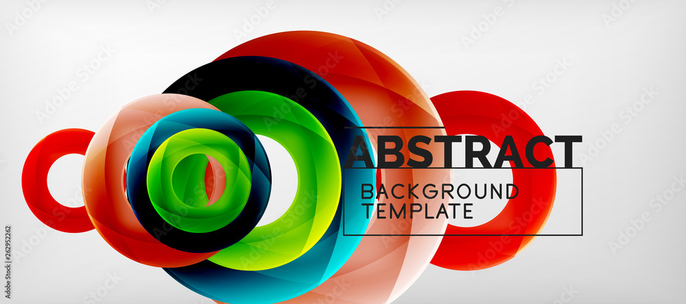 Flying circles geometric abstract background Flying circles geometric abstract background