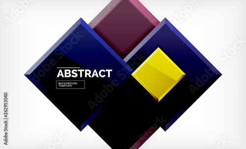 Geometric abstract background, modern square design