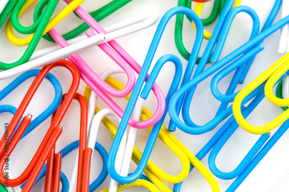 Bunch of colorful paper clips isolated Bunch of colorful paper clips isolated