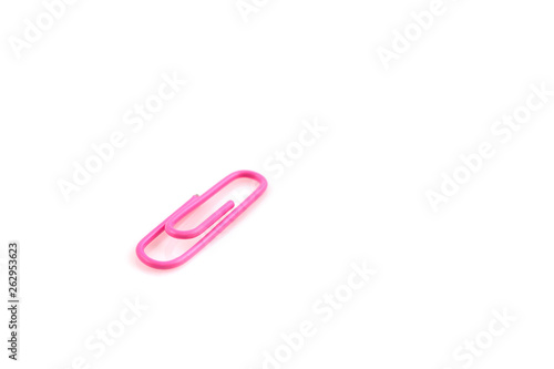 close up of paper clip isolated on white